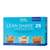 GNC Total Lean Lean Shake 25 Flavor Variety Pack Protein Powder - Snickerdoodle, Carrot Cake and Cookie Butter, 5 Servings Each