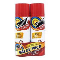 Shout Carpet Aerosol Stain and Odor Remover Foaming Spray with OXY Power | Completely Removes Tough Urine Stains & Prevents Remarking | Great for Large Areas, Fresh Scent, Value Pack of 2