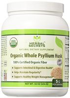 Herbal Secrets USDA Certified Organic Psyllium Husk 16 Oz (Non-GMO)- Vegan, Dairy Free, Gluten Free, no Sugar-Supports Intestinal & Digestive Health,Supports Healthy Weight Management*
