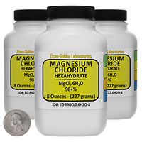 Magnesium Chloride [MgCl2.6H2O] 98+% AR Grade Flakes 1.5 Lb in Three Space-Saver Bottles USA