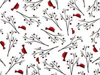Cardinal Wrapping Paper Roll (Fanciful Cardinal) for Christmas Gift Wrap, 30" x 25 FT ROLL