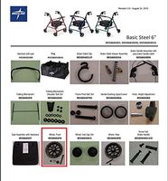 Medline"Front" Wheel - 6 in. - Fits Model MDS86850 Rollator (Pair - 2 Wheels)