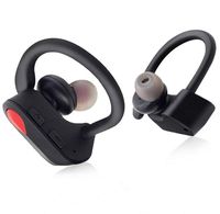 TWS Wireless Bluetooth Earphone Ear-Hook Headphones Sports Bluetooth Headset IPX7 Waterproof Sweatproof, Noise Cancelling with mic for iPhone and All Smart Phone (Red)