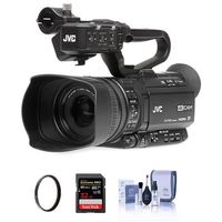 JVC GY-HM180 12.4MP 4K Ultra HD Camcorder, 12x Optical Zoom - Bundle with 32GB SDHC U3 Card, 62mm UV Filter, Cleaningg Kit