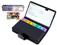 Deeper and Larger Compartments Daily Pill Organizer AM PM Medicine Pill Box, 7-Day Weekly Holder -Zzteck PU Leather Travel Case Day Night Large Medication Reminder Dispenser Vitamin Holder Container