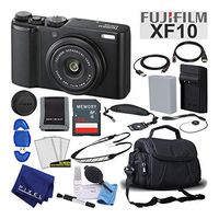 Fujifilm XF10 X-Series 24.2 MP Point & Shoot Digital Camera (Black) with Cleaning Kit, 64GB Card and More Mid-Range Bundle
