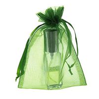 Sheer Organza Favor Pouch Bags, 12-Pack (5" x 6.5", Apple Green)