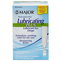 Major Lubricating Plus Dry Eye Drops CARBOXYMETHYLCELLULOSE Sodium-1% Clear 30X0.4 ML UPC 309046329466