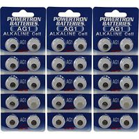 Powertron Thirty (30) AG1 Watch Batteries - SR621, SR621SW, 364, 164