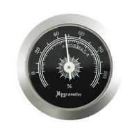 Silver Analog Hygrometer Humdity Gauge for Cigar Humidors
