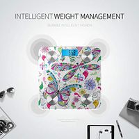 Colorful Butterflies and Flowers Weighing Scales Digital Bath Scale Scale for Weight Tracks 8 Key Compositions Analyzer Sync with Fitness Apps 400 Lbs