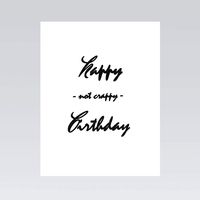 Quiplip Black and White Greetings Birthday Card, 4.25"x5.5",