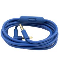 Replacement Audio Aux Cord Extension Cable Wire with Mic Compatible with Beats by Dre Solo 3 2 / HD/Studio 3 2 /Pro/Detox/Wireless/Mixr/Headphones (Blue with Mic)
