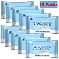 NKeepB 75% Soft Alcohol Disinfectant Wipes, Travel Portable Wet Wipes for All Daily Protection (10 Packs,100Wipes)