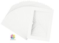 Mat Board Center, Pack of 25, 5x7 White Picture Mats with White Core for 4x6 Pictures