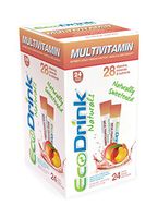 EcoDrink Naturals - Naturally Sweetened Complete Multivitamin Mix Drink - Peach/Mango Refill Pack (24 Sticks).