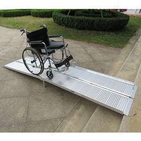 Festnight 10 FT Non-Skid Folding Ramp Aluminum Alloy Wheelchair Loading Traction Ramp Portable Home Corridor Wheelchair Scooter Ramp Black Load Capacity 500 lbs Silver Color
