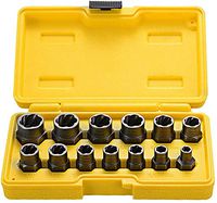 Topec Impact Bolt & Nut Remover Set 13 Pieces, Nut Extractor Socket, Bolt Remover Tool Set