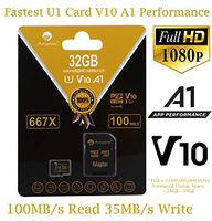 TF Card 32GB Micro SD Plus Adapter. Amplim 32 GB MicroSD Memory Card. (100MB/s 667X V10 A1 Class 10 U1 UHS-I) MicroSDHC Card for Cell Phone, Tablet, Camera, Fire, GoPro, Nintendo, Dashcam, DJI, LG
