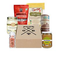 Keto Klub Pantry Box with Almond Meal, Caocao Powder, Monkfruit Sweetener, Coconut Oil and more for cooking essentials (Pantry)