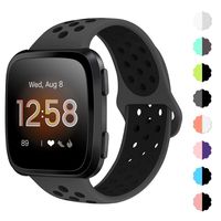 NANW Bands Compatible with Fitbit Versa/Versa 2/Versa Lite Small Large,Soft Silicone Replacement Band for Versa/Versa 2,Air Hole Wristband Strap for Women Men