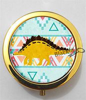 BlackKey Dinosaur Silhouette 3-Compartment Decorative Pocket Gift Box Case Organizer for Pill, Color 2 -2277
