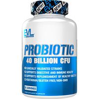 Evlution Nutrition Probiotic - 60 Probiotic Veggie Capsules - 40 Billion CFUs per Serving - Easy to Swallow Probiotic Supplement