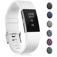 Bands Replacement Compatible for Fitbit Charge 2, Adjustable Wrist Accessories Sport Wristbands for Women&Men (White-L, Large)