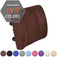 Viteps Lumbar Support Pillow / 100% Pure Memory Foam Lower Back Cushion with 2 Adjustable Straps Perfect for Computer – Office Chair – car seat/Breathable Machine Washable Cover (Brown, 1)