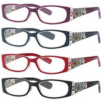 ALTEC VISION Women's Reading Glasses - 4 Pairs Ladies Fashion Print Readers 1.50