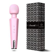 Grectek Wireless Full Body Wand Massager with Separate Electrical Motor,Handheld Waterproof Massager 20 Patterns,Therapeutic Powerful and Rechargeable for Stress Relief (Pink)