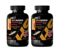 Brain Health Supplement - Wild Alaskan Salmon Oil - Full Range 2000Mg - Wild Alaskan Salmon Oil Capsules for Humans - 2 Bottles 180 Softgels