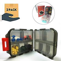 Pill Organizer 10 Compartments Travel Portable, Pill Case for Purse, Pill Box for Vitamin 2Pcs (Black+White)