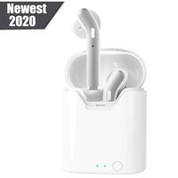 True Wireless Stereo Earbuds， Bluetooth 5.0 HiFi Bass Stereo in-Ear Wireless Headphones, Mini Sweatproof Earbuds Mic Single/Twin Mode，Compatible for Airpods Android/iPhone （Upgraded Version）