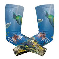 LEVEIS Underwater World Beautiful Jellyfish Coral Reef Arm Sleeves UV Protection for Men Women Sunblock Protective Gloves Running Golf Cycling Driving Long Arm Cover 1 Pair