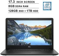 Dell Inspiron 17 3780 17.3 Inch FHD Laptop (Intel Core i5-8265U up to 3.9 GHz, 8GB RAM, 128GB SSD + 1TB HDD, Intel UHD Graphics 620, DVD, Bluetooth, WiFi, HDMI, Windows 10) (Renewed)