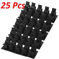 Wideskall 24 Pcs 1/2" inch Adhesive Black Nylon Adjustable Cable Clips Wire ...
