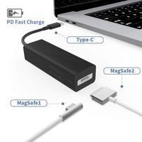 USB C to Magsafe Adapter USB Type C Converter Replacement for Magsafe1 Magsafe 2 Laptop Adapter Compatible with MacBook Pro Laptop Switch USB-PD Type C Adapter (Black)