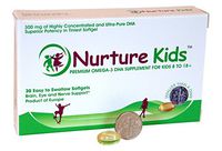 Omega 3 DHA for Children 8 Years+ - Nurture Kids - 30 Tiny Softgels for Their Growing Brain, Healthy Nerves, Vision, Focus Support