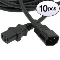 GOWOS (10 Pack 10Ft Power Extension Cord C13 to C14 Black/SJT 16/3