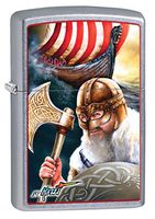 Zippo Lighter: Viking and Ship by Mazzi - Street Chrome 80358