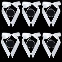 6pcs White Wedding Ribbon Bows Pew End Bows Car Decoration Reception Shower 13cm