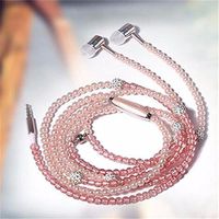 2016 Fashion Earphones Luxurious Bling Pearl Necklace Earphones for Girls