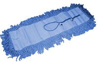 HUB City Industries 5x24VAL-B Blue Varsity Deluxe Cotton Blend Dust Mop with Keyhole and Snaps Backing, 5" x 24"