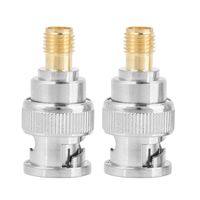 Akozon 2pcs BNC Male to SMA Female Type RF Connector Coaxial Adapter Test Converter