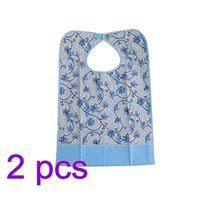 HEALLILY Adult Bib Clothing Protector Waterproof Napkin Apron Mealtime Protector Crumb Catcher for Old People Elderly Disabled Patients 2pcs