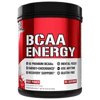 Evlution Nutrition BCAA Energy - Essential BCAA Amino Acids, Vitamin C, Natural Energizers for Performance, Immune Support, Muscle Building, Recovery, B Vitamins, Pre Workout, 65 Serve, Fruit Punch
