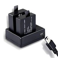 Action Camera Battery 2 x 1050mAh Rechargeable,with USB Dual Battery Charger for AKASO, Crosstour, Campark, APEMAN, DBPOWER, Victure, FITFORT, EKEN, Yuntab, ODRVM, SOOCOO 4K Underwater Camera