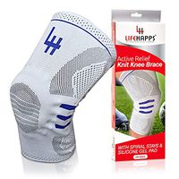 Lifehapps Active Relief Knee Brace Gel Knee Support and Compression Sleeve with Side Stabilizers for Arthritis Joint Pain, Meniscus Tears, ACL,MCL Injuries, Exercise,Running and Gym (Large,Gray)
