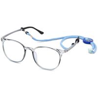 Cyxus Teens Blue Light Blocking Glasses for Boys Girls Kids Eyeglasses Strap Hold Anti Eyestrain Redness (6061T34， Clear Grey)